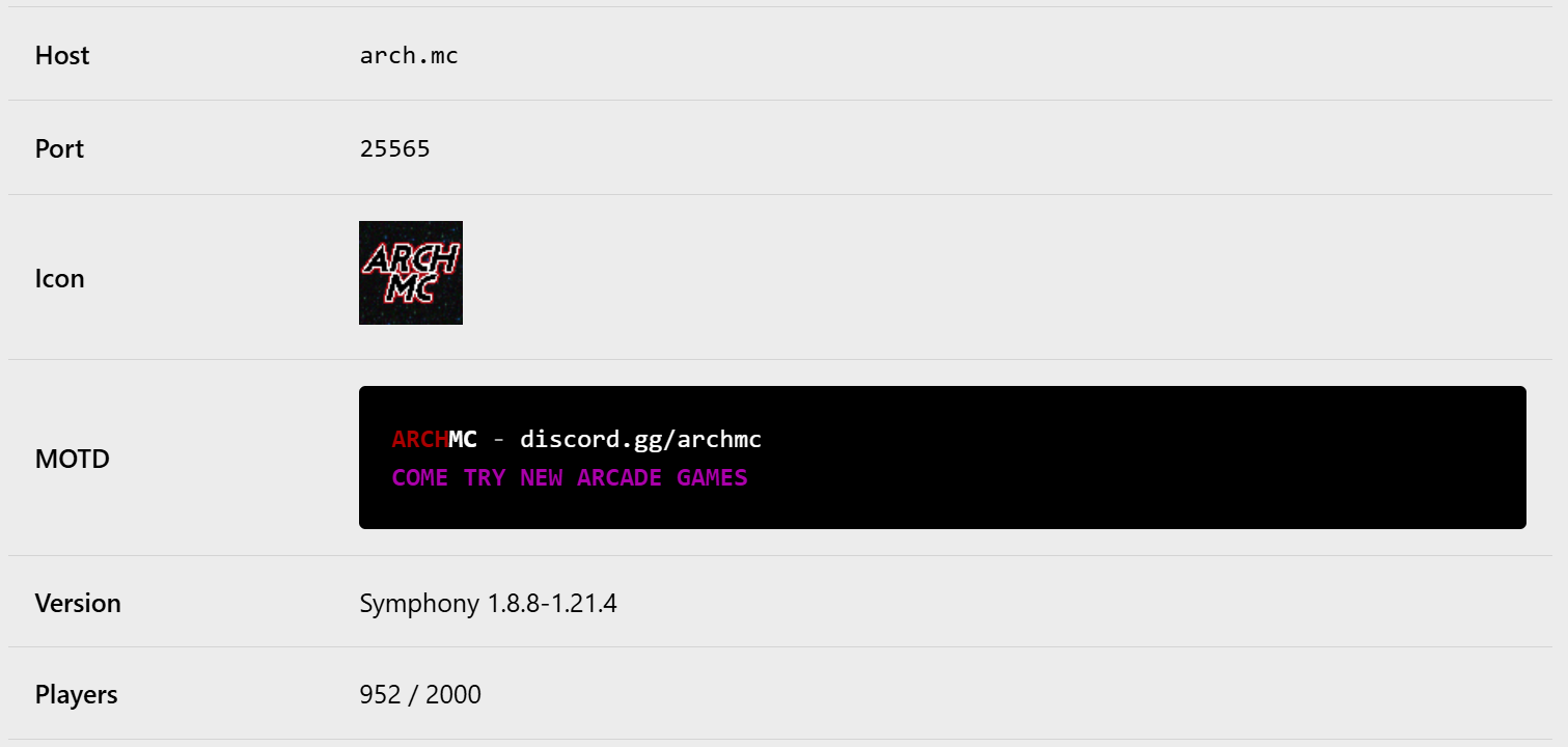 ArchMC in-game proof