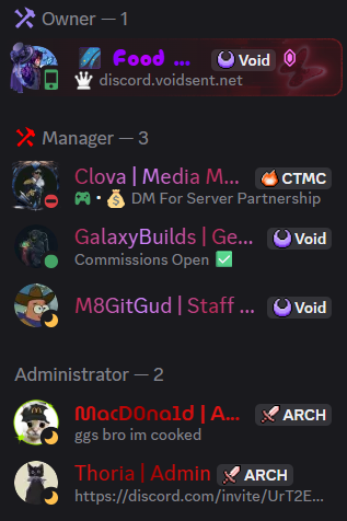 VoidSentMC administrator position proof